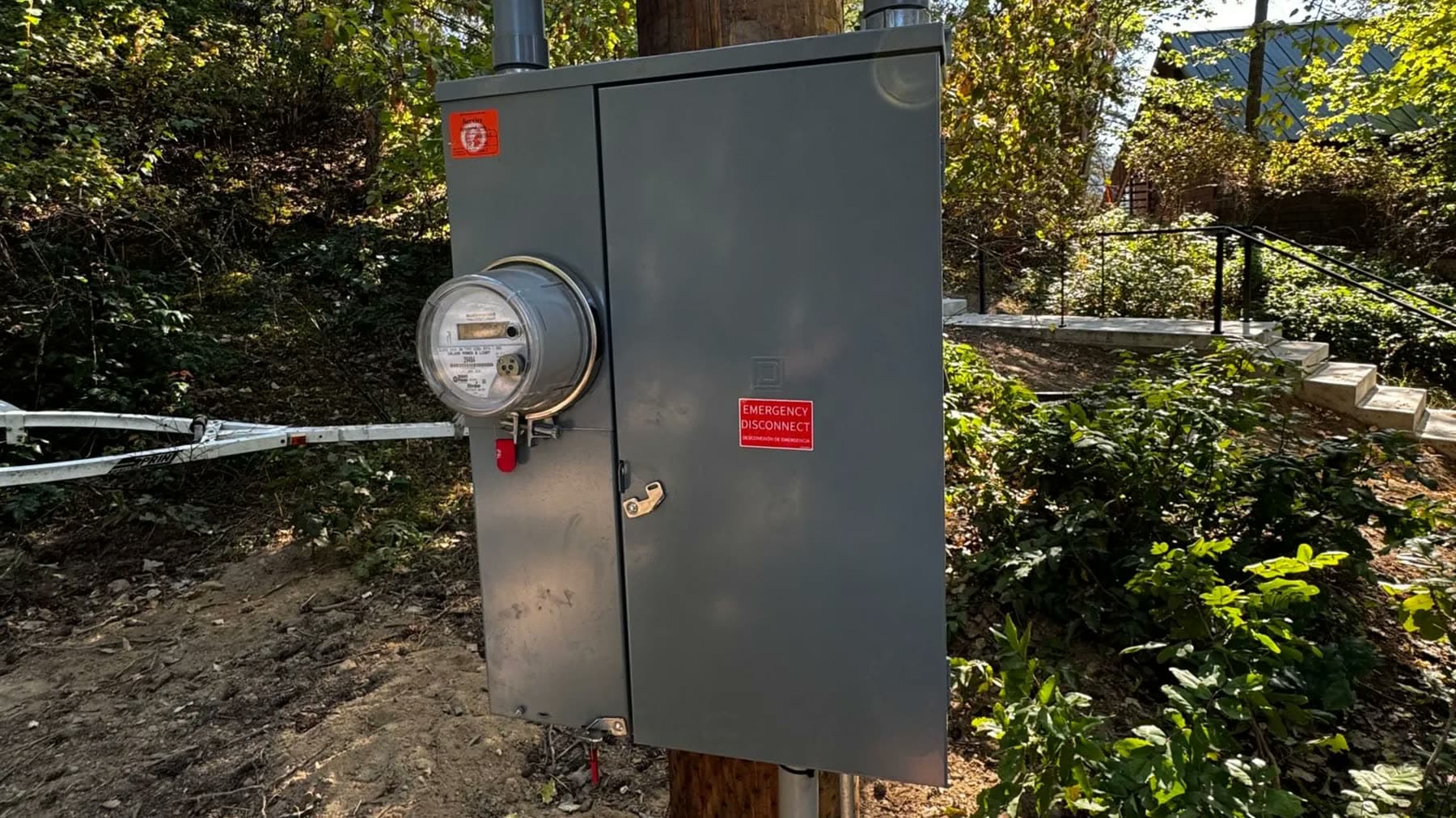 Metered service panel and conduit run to a newly built property