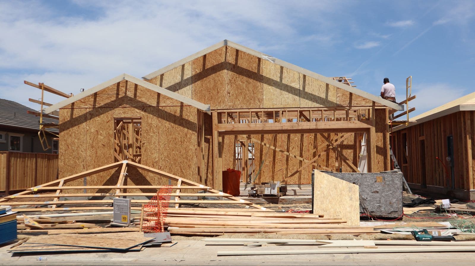 New construction ready for electrical rough-in